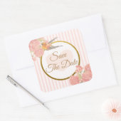 Sparen de Datum Roze  Bird Wedding Sticker (Envelop)