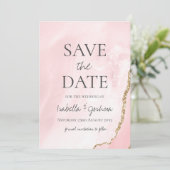 Sparen de Datum Roze Marmer & Roos Gold Glitter (Staand voorkant)