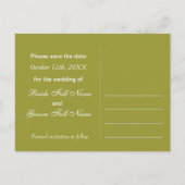 Sparen de Datum, Roze Peach Boom in Blossom Remi.. Aankondigingskaart (Achterkant)