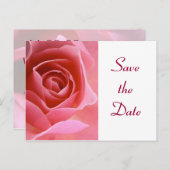 Sparen de Datum Roze Roze Aankondigingskaart (Voorkant / Achterkant)