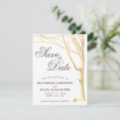 Sparen de Datum Rustic Boom Manuscript Eenvoudige  Save The Date (Staand voorkant)