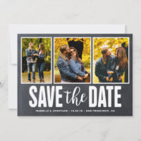 Sparen de Datum Rustic Chalkboard 3 Foto Collage