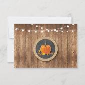 Sparen de Datum Rustic pomkin Licht Chalk Wood Save The Date (Achterkant)