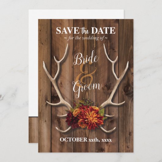 Sparen de Datum rustige houtachtergrond met geweie (Voorkant / Achterkant)