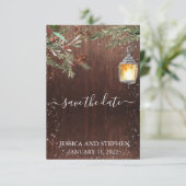 Sparen de Datum Rustige Pine Kerstmis van de Winte Save The Date (Staand voorkant)
