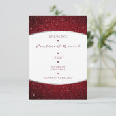 Sparen de Datum Silver Burgundy White Grey Glitter Save The Date (Staand voorkant)