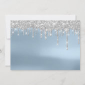 Sparen de Datum Silver Grey Blauwe Vonk DRUKTE Lux Save The Date (Achterkant)