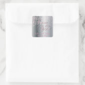 Sparen de Datum Silver & Roze Stippen | Personalis Vierkante Sticker (Tas)