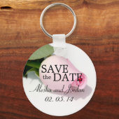 Sparen de Datum Sleutelhangers Roze Roos van het h (Voorkant)