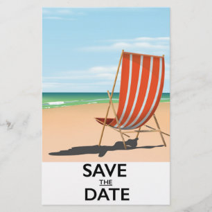 Sparen de datum strand poster briefpapier