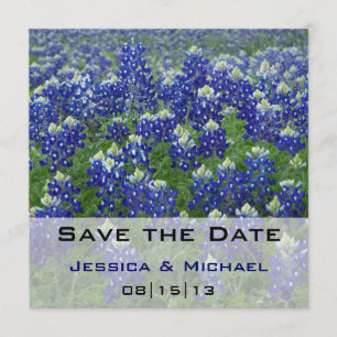 Sparen de Datum Texas Bluebonnets Floral Save The Date