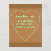 Sparen de datum trouwende briefkaarten, Turquoise  Aankondigingskaart (Voorkant)