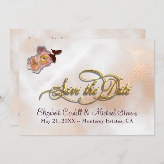 sparen de Datum trouwkaart Save The Date (Voorkant / Achterkant)