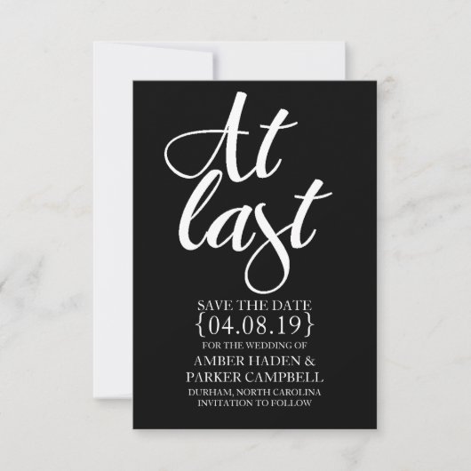 Sparen de Datum uitnodigen | Eindelijk Save The Date (Voorkant)