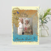 Sparen de datum Uitnodiging van de Foto van het St (Staand voorkant)