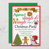 Sparen de Datum Uitnodiging van de Kerstpartij (Voorkant / Achterkant)