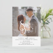 Sparen de Datum Uitnodiging van het Elegant Wedden (Staand voorkant)