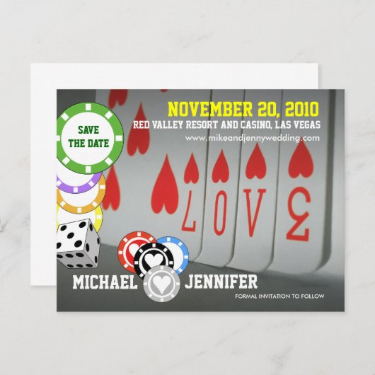 Sparen de Datum Uitnodigingskaart 6 Save The Date (Voorkant / Achterkant)