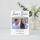 Sparen de Datum van de Aangepaste Eenvoudige Marri Aankondigingskaart (Staand voorkant)