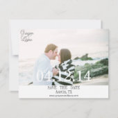Sparen de Datum van de Bestemmingsweddenschap Save The Date (Achterkant)
