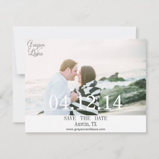 Sparen de Datum van de Bestemmingsweddenschap Save The Date (Achterkant)