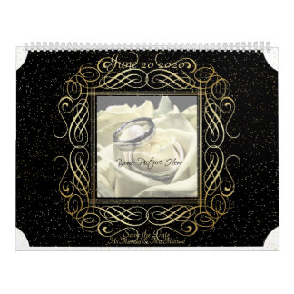 Sparen de Datum van de Elegant Gold Stippen kijkt Kalender