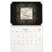 Sparen de Datum van de Elegant Gold Stippen kijkt  Kalender (Feb 2026)