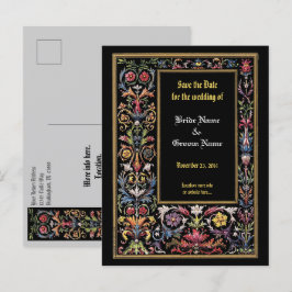 Sparen de Datum van de Floral Verlichtend Middelee Feestdagenkaart