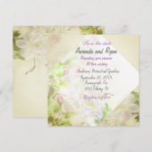 Sparen de datum van de florale trouwuitnodiging kaart (Voorkant / Achterkant)