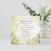 Sparen de datum van de florale trouwuitnodiging kaart (Staand voorkant)