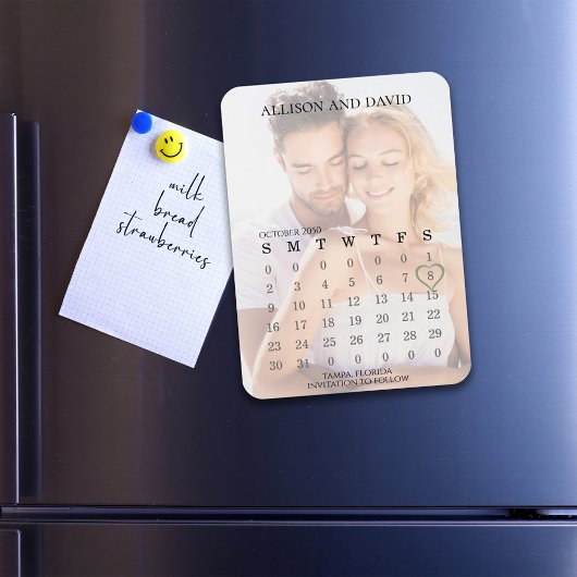 Sparen de Datum van de Kalender van de Weddenschap Magneet