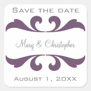 Sparen de Datum van de Omhulling van de Weddenscha Vierkante Sticker