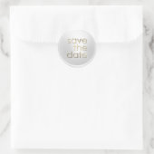 Sparen de Datum van de Omhulling Witte Goud Ronde Sticker (Tas)