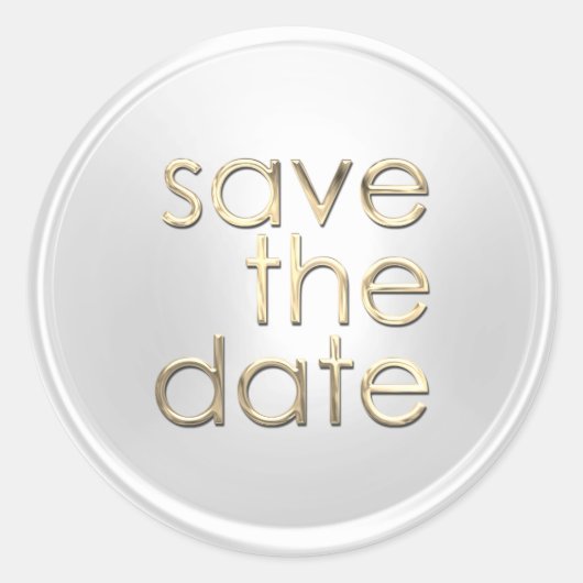 Sparen de Datum van de Omhulling Witte Goud Ronde Sticker (Voorkant)