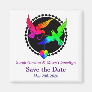 Sparen de Datum van de Rainbow Pride Gay Wedding v Magneet