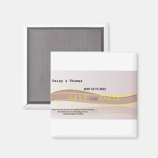 Sparen de datum van de trouwaankondiging magneet (Voorkant / Achterkant)