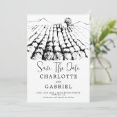 Sparen de Datum van de wijnbouw bruiloft Save The Date (Staand voorkant)