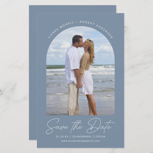 Sparen de Datum van de Winterbruiloft Moderne Arch (Voorkant / Achterkant)