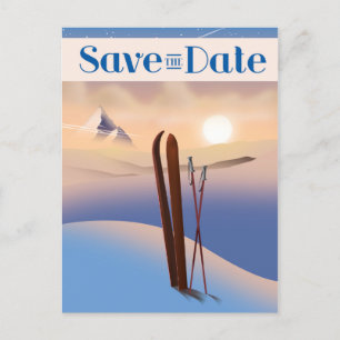 Sparen de Datum van de Wuwdag Ski Briefkaart