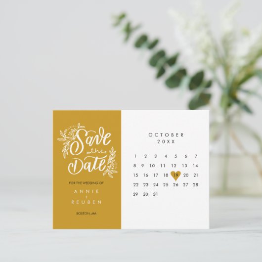 Sparen de Datum van het Briefkaart van het Hart va (Staand voorkant)