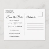 Sparen de Datum van het Gouden Hart Rustic Kraft Briefkaart (Achterkant)