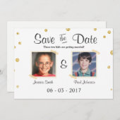 Sparen de datum van het huwelijk Rustic Chalkboard Kaart (Voorkant / Achterkant)