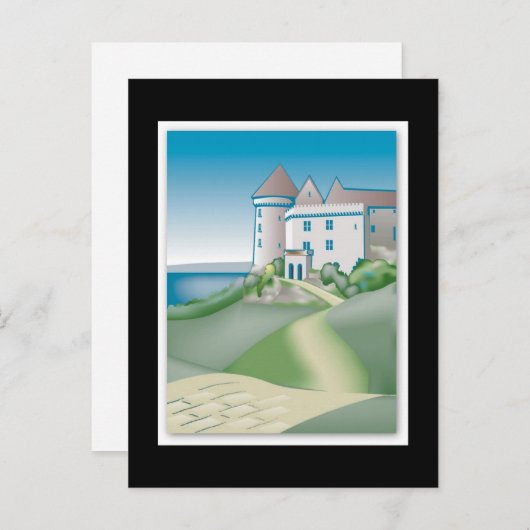 Sparen de Datum van het Kaart Medieval Wedding Cas (Voorkant / Achterkant)