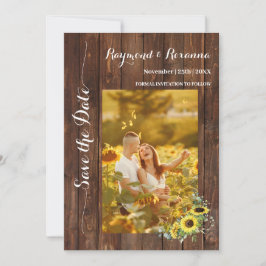 Sparen de Datum van het Land Greenery Zonnebloemen Kaart