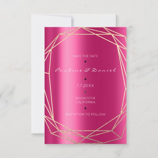 Sparen de Datum van het Zwarte Monogram Diamond Go Save The Date (Voorkant)