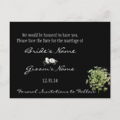 Sparen de Datum van Koningin Anne's Lace Aankondigingskaart (Achterkant)