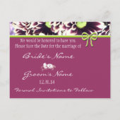 Sparen de Datum van Koningin Anne's Lace Aankondigingskaart (Achterkant)