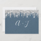Sparen de Datum van Papier Kraft Grey Drip Blauw Save The Date (Achterkant)