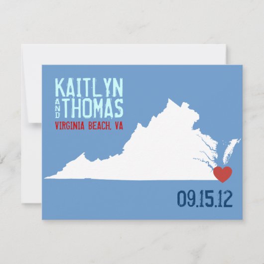Sparen de Datum -  - Virginia Save The Date (Voorkant)