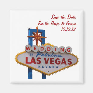 "Sparen de Datum"WEDDDING in Las Vegas Magnet Magneet